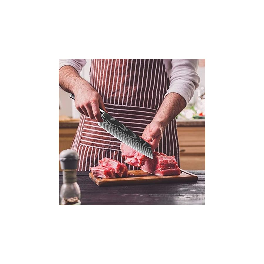 KEPEAK-Chef-Knife-Sets-10-Piece-Kitchen-Knives-High-Carbon-Stainless-Steel-with-Pakkawood-Handle-Professional-Knife-Sets-for-Vegetable-Fruit-Meat-Cutting KEPEAK Chef Knife Sets 10 Piece, Kitchen Knives High Carbon Stainless Steel, with Pakkawood Handle, Professional Knife Sets for Vegetable Fruit Meat Cutting