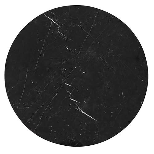 Black Marble Large Ottoman Serving Tray Round Table Top Centerpiece Cake Stand Dessert Cupcake Pastry Base - 18 Inch