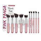 PINKPANDA Makeup Brushes 10 Pcs Sakura Pink Professional Make up Brushes Set Premium Synthetic Cosmetic Foundation Blending Blush Concealers Eye Shadows Face Powder Kabuki Make Up Brushes Kit