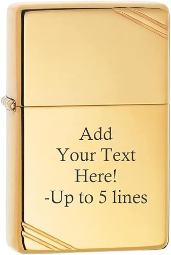 Vista 24 de Zippo Encendedor - Grabado de mensaje personalizado en latón Zippo encendedor (cepillo sólido 204)