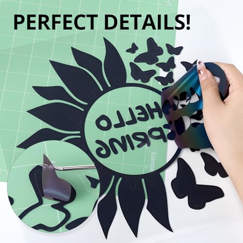 Image of HTVRONT Reflective HTV Heat Transfer Vinyl Roll - 12 inch x 8ft Reflective Iron on for Shirts, Reflective HTV for Cricut & Cameo - Easy to Cut & Weed for Heat Design (Reflective Rainbow)