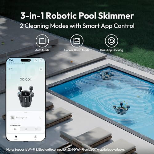 Image of (2026 Upgrade) BUBLUE F10 Pool Surface Skimmer Robot, Pool Cleaner with App Control,Powerful Suction,5L Filter, Dual Cleaning Modes, AI Navigation,Ideal for In-Ground & Above-Ground Pools,Space Gray