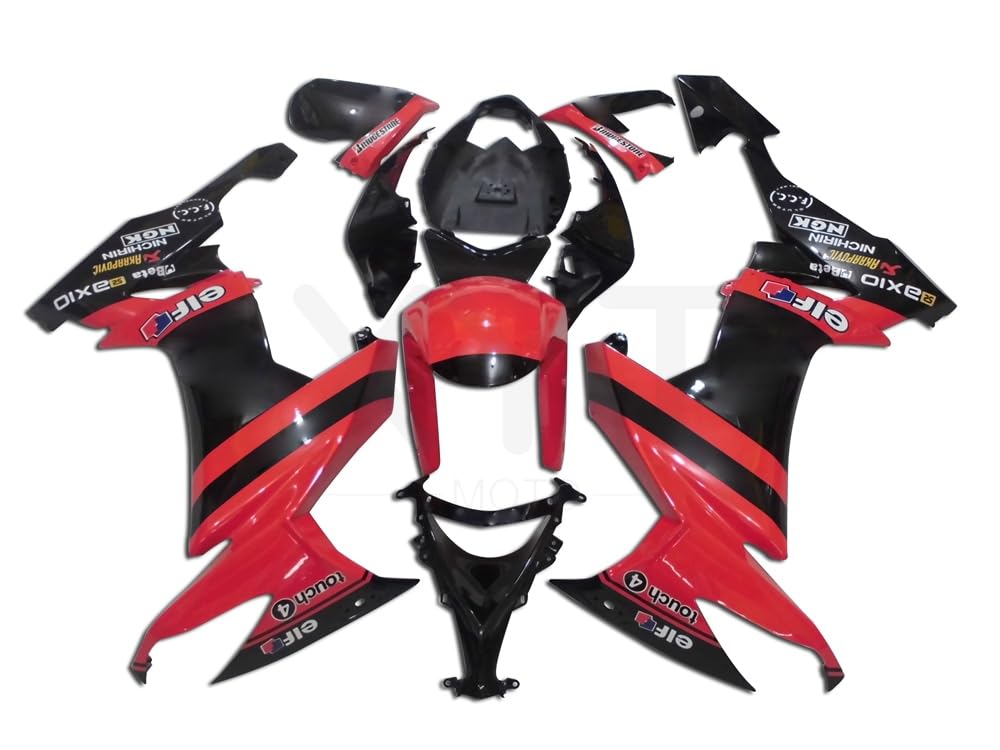 Injection Molding Plastic Fairing Kit For 08 09 10 ZX-10R ZX10R 2008 2009 2010 ZX10R Red Black Fairings Set 005YP