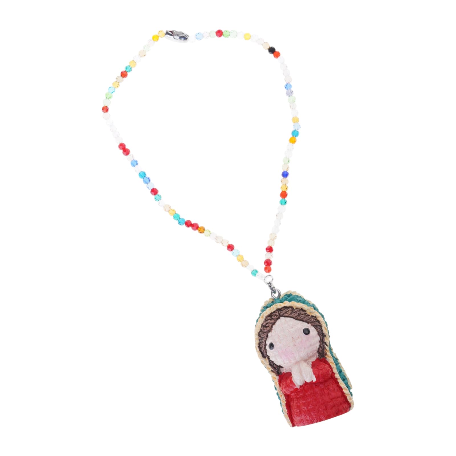 HDOYTXXM Blessed Mother Figurine Crochet Decor, Car Interior Hanging Charm, Religious Blessing Present Marys Statue Interior Decoration Virgin Crochet Charm