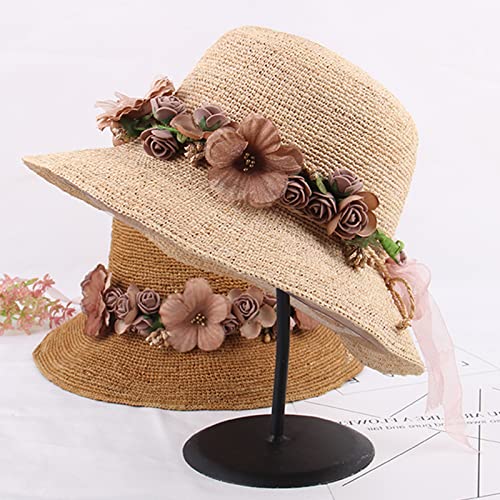 Flower Crown Headband Wreath Garland Hair Bands Floral Wedding Bridal Hair Hoop Women Leaf Ribbon Party Decoration Headdress Headwear Christmas Handmade Headpiece Hair Accessories 2 Pack Orange - Thumbnail 4