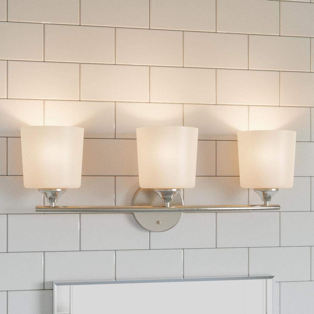 Hampton Bay GreyLock 3-Light Brushed Nickel Bowed Bar Vanity Light