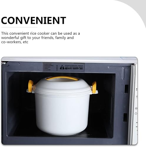 Miniatura 5 de UPKOCH Mini olla arrocera para microondas, olla de cocción al vapor, recipiente para cocinar pasta, recipiente de alimentos para microondas, olla de