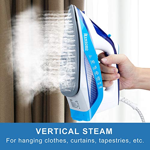 Plancha-de-Vapor-2400-W-ENSOBO-Planchas-Ropa-Professional-Golpe-de-Vapor-Max-300gr-y-Constante-40-grmin-Suela-Ceramica-Doble-Sistema-Antical-Antigoteo-Autoapagado-Azul-y-Blanco