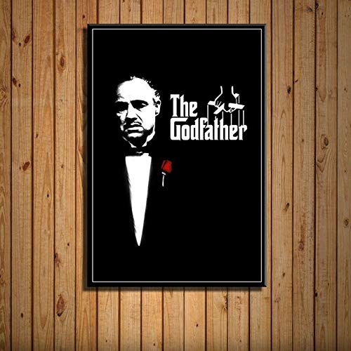 JIANGGE Printed Canvas Poster Mural, The Godfather Movie Series Marlon Brando Al Pacino Classic Home Decor, No Frame 40x60 cm 1