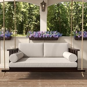 The madison steel daybed porch swing with included outdoor cushion set  urban country home decor