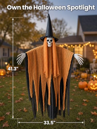 Bearhug Halloween Hanging Ghost Decorations, 3 Pack Scary Reaper Decor - image 2