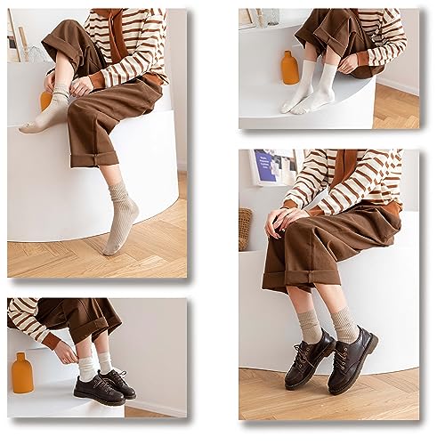 Pcoiuyi 6 Pairs Cotton Socks Crew Socks For Women thumb #3