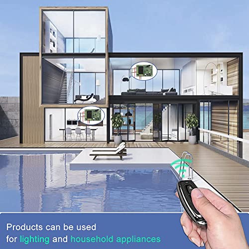 Qiachip 12V 24V Wireless Rf Remote Control Relay Switch Universal 2-Channel 433Mhz Receiver Momentary Or Toggle Switch With 2 Transmitters For Garage Door Openers Led Lights Dc Motor Etc #TOP7