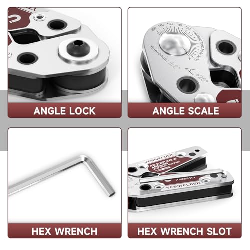 YESWELDER Adjustable Angle Welding Magnet 20-200° Magnetic Welding Holder of 48LBs Holding Power Welding Accessory — additional product view