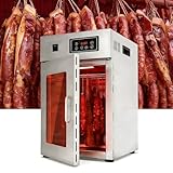 levigationlu Deshidratador De Carne De 800 W, Cámara De Curado De Carne De 360° con 14 Ganchos, Ajuste De Temperatura De 30-90℃, Capacidad De 7,5 Kg, Temporizador De 24 Horas