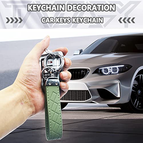 Tandagy Leather Car Keychain Universal Key Fob Keychain Car Keychain For Women & Men (Green) #TOP1