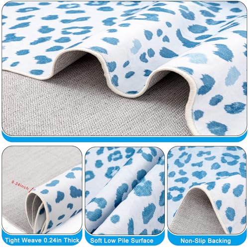 Tapete Leopardo estampado azul 198x158 cm miniatura 6
