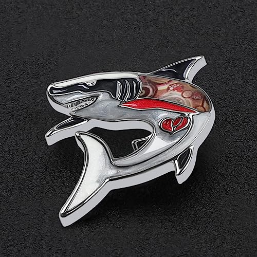 Image of Enamel Shark Brooch Pins Summer Jewelry Zinc Alloy Whale Dolphin Ocean Animals Brooches for Women Girls Gifts Scarf Pin Charms