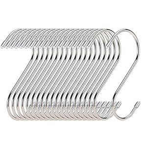 YIIFELL 20 Pack S Haken Edelstahl – Belastbar bis 25kg – 11cm Groß – für hängende Töpfe und Pfannen, Pflanzen, Kaffeetassen, Kleidung, Handtücher in Küche, Schlafzimmer, Bad, Büro und Garten