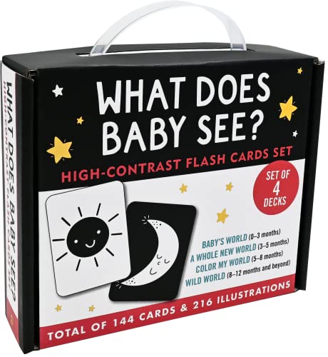Image of What Does Baby See? (Set of 4 High Contrast Flash Card Decks. 144 Cards.)