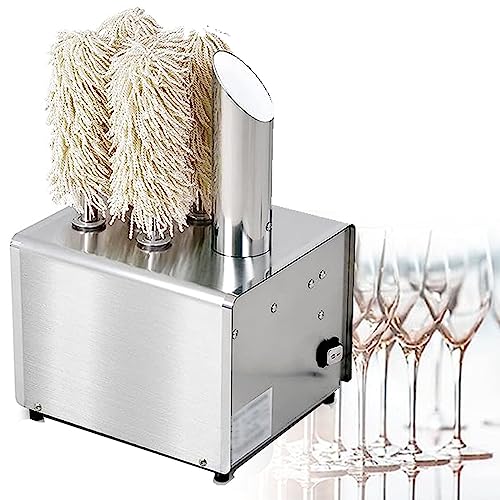 Image of High-Powered Commercial Electric Glass Polisher Machine with Heater & Microfiber Brushes - Easy Operation for Restaurants, Hotels, Bars, Cafes - Professional Quality Cleaning Tool
