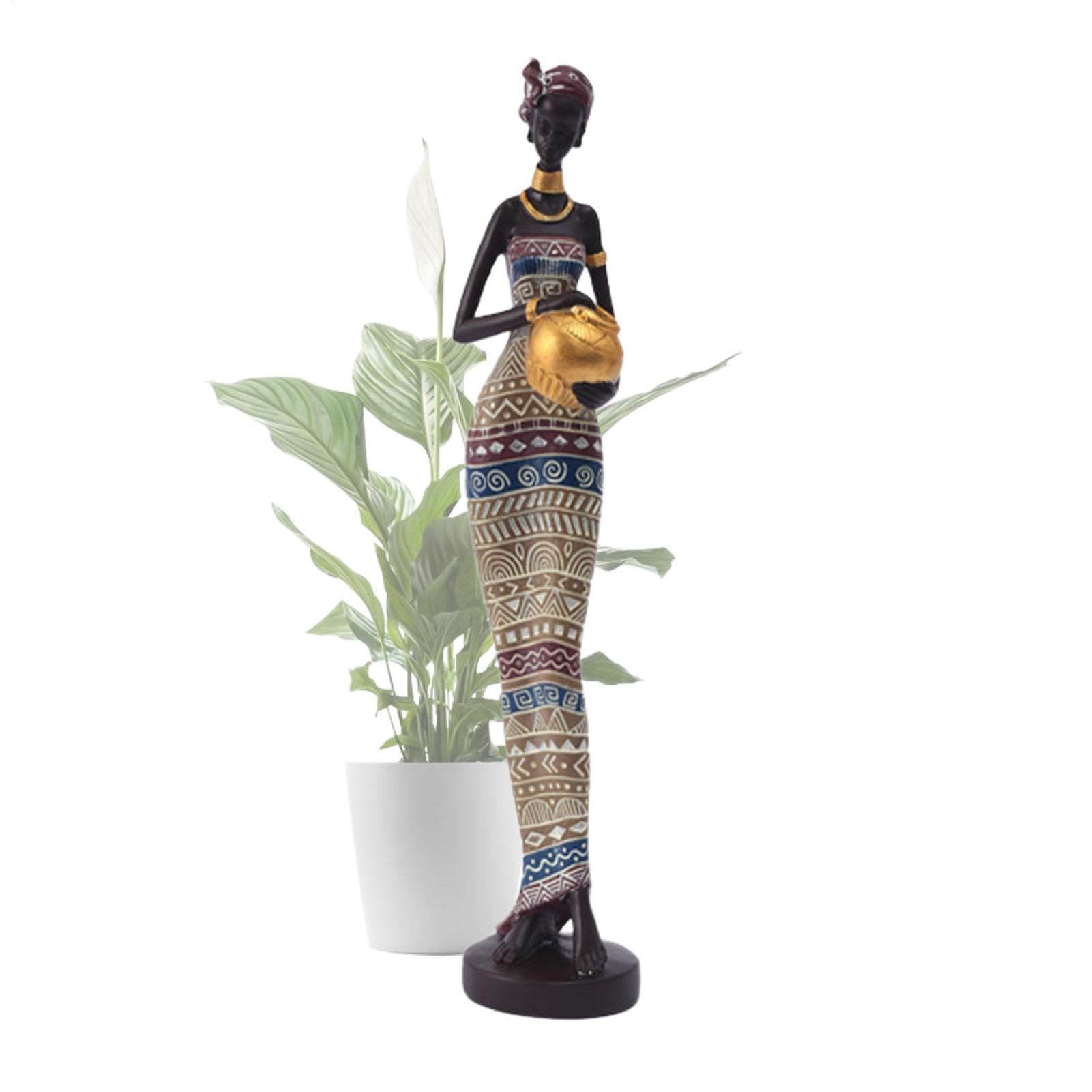 Figuras africanas - Estatua de las mujeres africanas de resina, decoración de las estatuas africanas | Figura mujer africana arte coleccionable, mesa de resina decoraciones para la li
