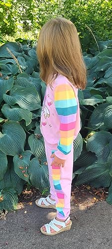 Image of Little Girls Outfits 2 Piece Toddler Long Sleeve Sweatshirt Leggings Pants Fall Winter Clothing Set 2-10 Years