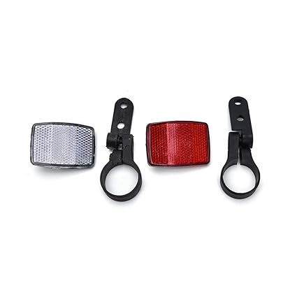 KTM Healthcare Handlebar Mount Safe Reflector Bicycle Bike Front Rear Warning 1PC Red+1PC White Reflectors Cycling Accessories Supply