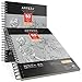 ARTEZA Spiral Sketch Book 9x12 Gray Art Paper Drawing Pad 2 Pack 50 Sheets Sketch Pads for Drawing