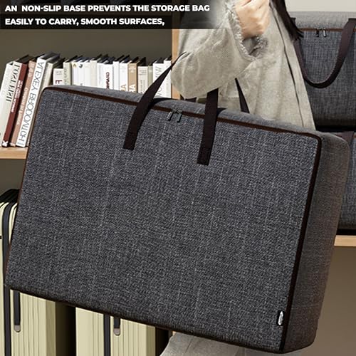 Image of Kraptick Cloth Organiser for Storage, Storage Bag for Clothes, Under Bed Storage Bag, Wardrobe Bags for Clothes Storage, Organiser Box for Cloth (Dark Grey) (50cmX35cmX20cm)