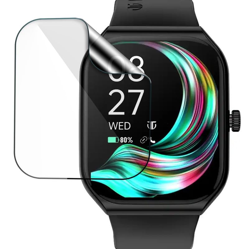 Enlinea || 3 Pcs || Screen Guard For Titan Smart Watch 3.0 with 1.96 Inch Watch Screen Protector | Ultrathin 0.125mm 9H anti shock flexible Watch screen protector TPU membrane