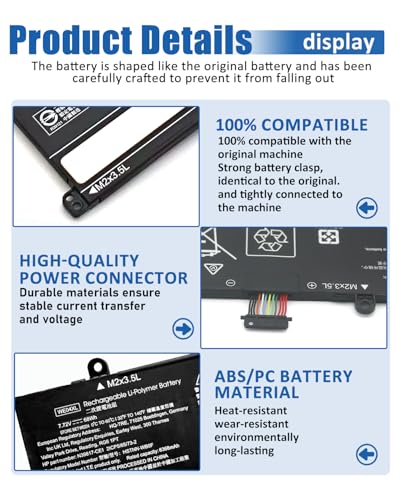 Image of WE04XL N39857-005 Battery for HP Envy X360 16-AC 16-AD 2-in-1, Spectre X360 14-EU 2-in-1, Pavilion Plus 16-AB /16T-AB, Pavilion Plus 14-ey /14-ew Series 86Wh