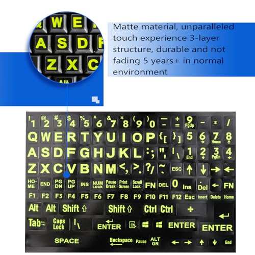 2 pack pegatinas para teclado en inglés con letras grandes miniatura 3