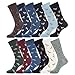 Produktbild YEJIMONG Herren-Socken aus Baumwolle, bunt, gestreift, lässiges Design, ausgefallene Socken  8/12 Paar, Größe 43-46 - - Medium