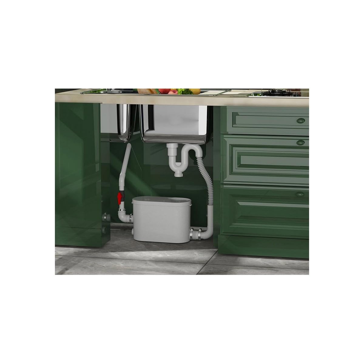 Pompe de Relevage eaux usées pour cuisine, pompe de relevage sanitaire pour salle de bain avec lave linge BSF-H550-N3, marque Française BSF