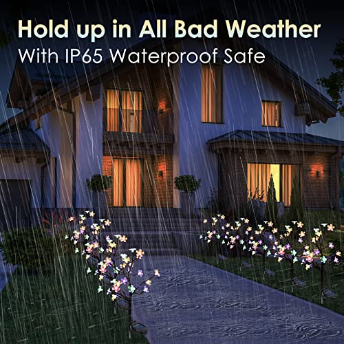 4 Pack Solar Outdoor Lights Decorative, Colored Solar Garden Flowers Lights Outdoor Waterproof For Front Yard, Garden Decor #TOP6
