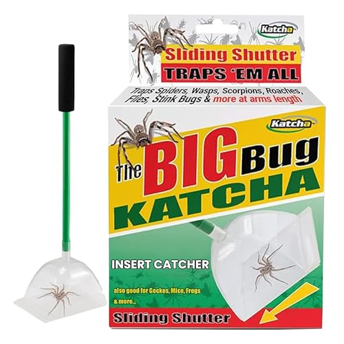 Katcha Acrylic Humane Bug Catcher - 25' Long Spider Catcher and Release Tool with Large Plastic Container, Versatile Insect and Bug Grabber Tool for Lizards, Roach, Cicadas, Spiders, and Frogs