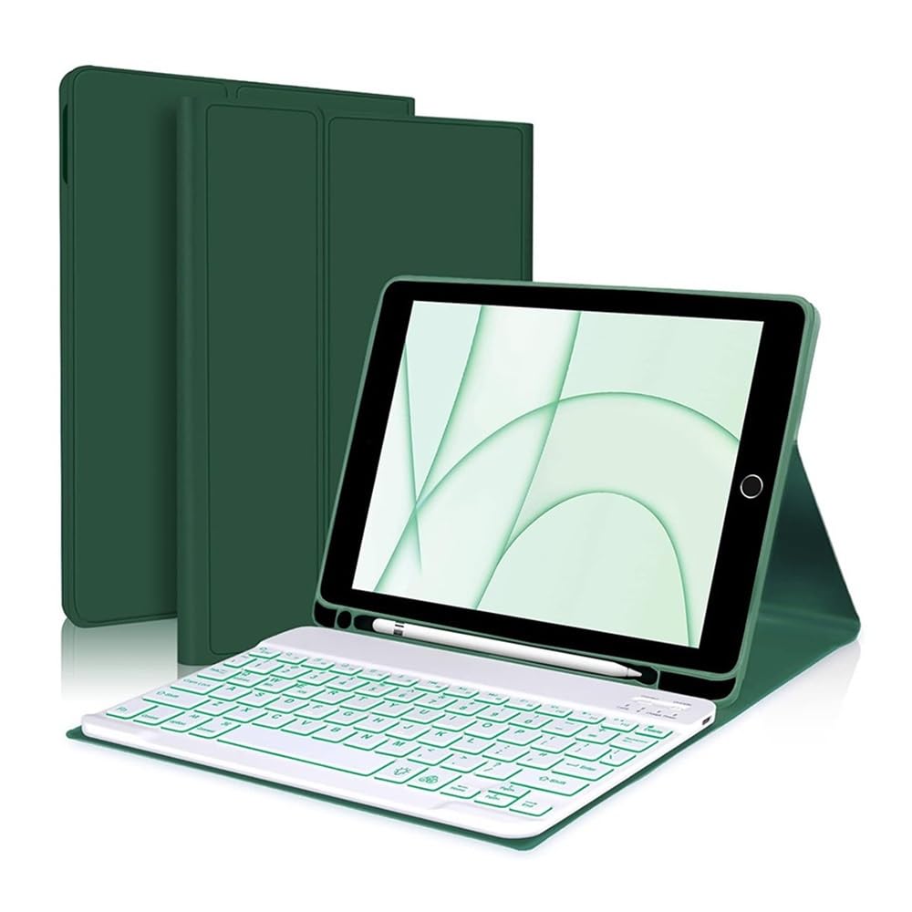 Clavier rétroéclairé iPad Pro 13 2024 étui cuir PU porte-stylo