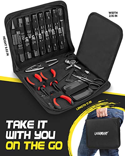 Rc Car Tool Kit - Screwdriver Set (Flat, Phillips, Hex), Pliers, Wrench, Body Reamer, Stand, Repair Tools For Quadcopter Drone Helicopter Airplane, Accessories Compatible With Traxxas R C Cars – 25Pcs #TOP5