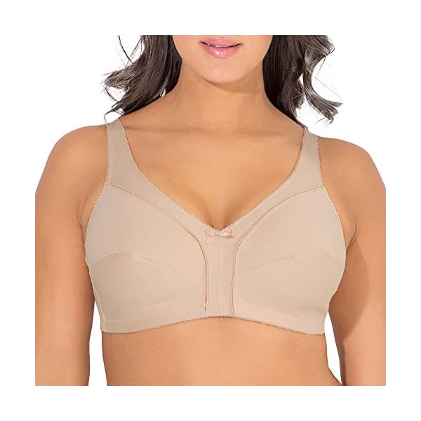 Fruit-of-the-Loom-Womens-Seamed-Unlined-Wirefree-Bra Fruit of the Loom womens Seamed Soft Cup Wirefree Cotton Bra, Sand Shine, 38C