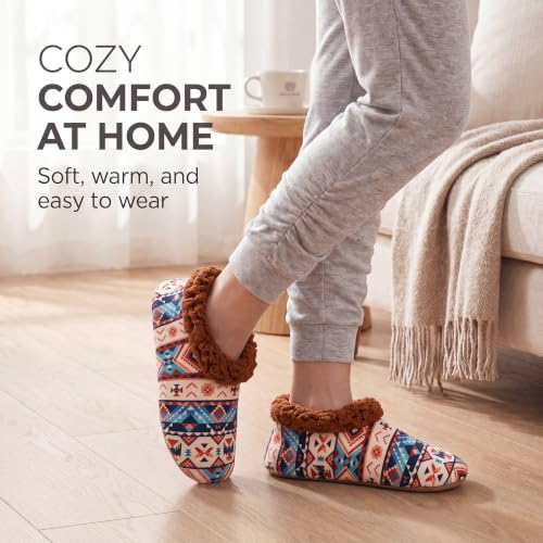 Image of The Metluks Womens Slippers Indoor Soft Sole Slipper Socks | Fuzzy sherpa lining, warm winter comfort, non slip grippers, flexible feel, washable, cozy home wear