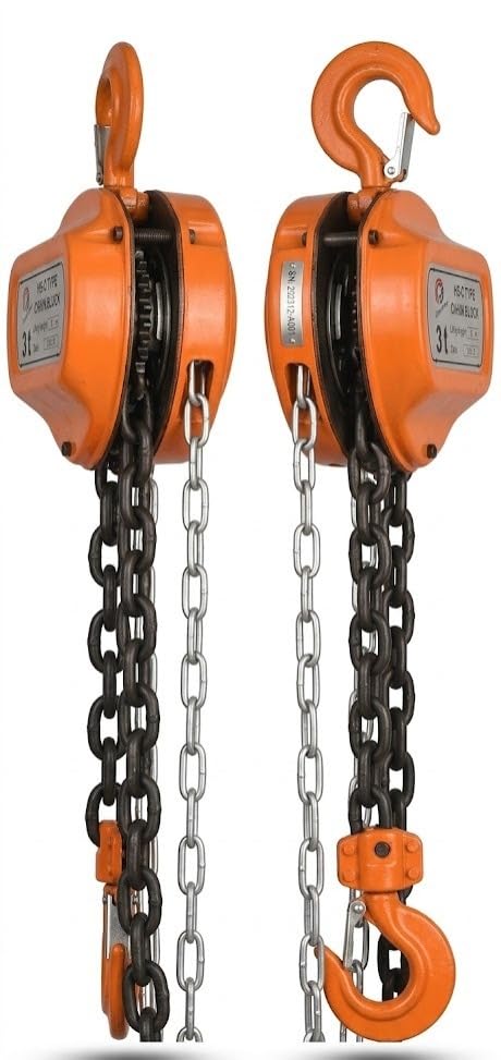 Image of 1 Ton Chain Pulley Block 6 Meter | Manual Chain Hoist Single Fall | 1000 Kg Capacity with 6mm Load Chain