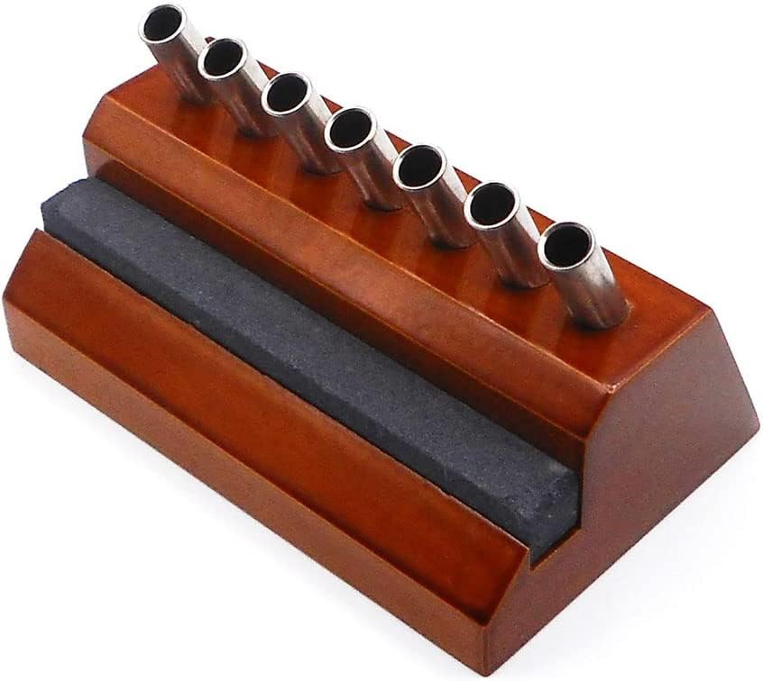Wood Stand for Watchmakers Screwdrivers Holder with Sharpening Stone