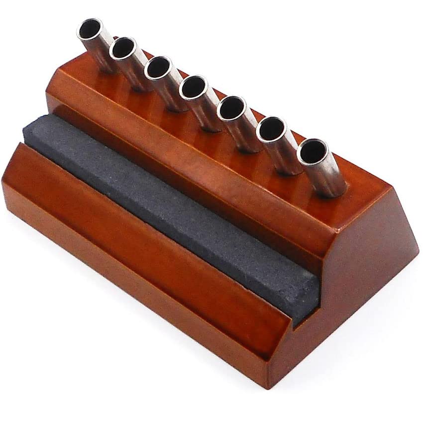 Wood Stand for Watchmakers Screwdrivers Holder with Sharpening Stone