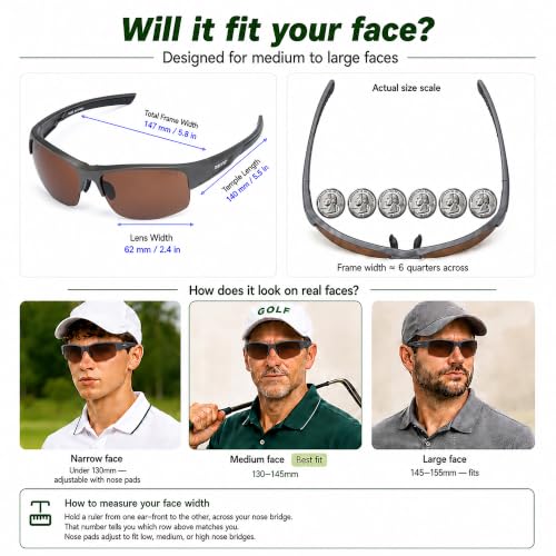 Image of maivnz Golf Sunglasses for Men Women, Golf Ball Finder Glasses, UV400
