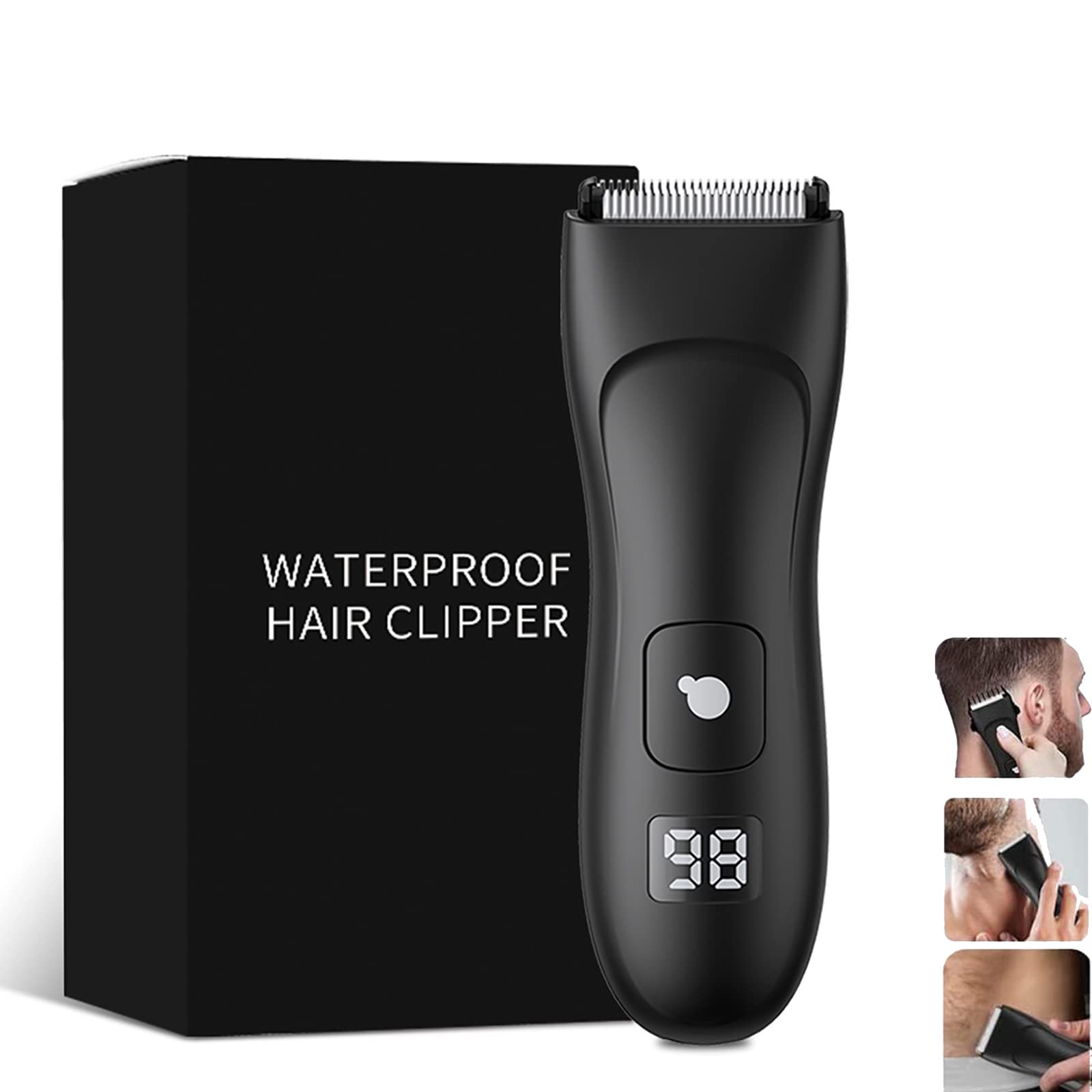 VUCATIN Trimmer for Men Body Grooming Kit, Electric Body Balls Trimmer for Men Pubic Groin Hair Trimmer, Professional Hair Clippers Shaving Machines for Male Hygiene Razor with LCD Display (Black)