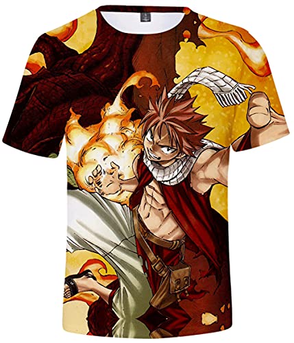 YIMIAO Garçon Fille Fairy Tail Tshirt à Manches Courtes Gray Natsu Été T-Shirt Japonais Animé Cosplay Manches Décontractés Tee(XXS)