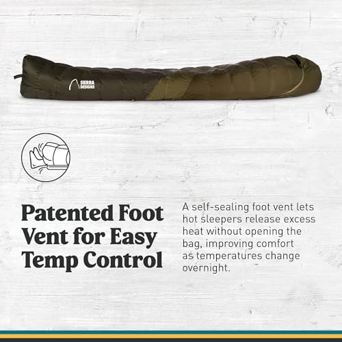 Image of Sierra Designs Cloud 20 Degree DriDown Sleeping Bag Ultralight Zipperless Down Sleeping Bag for Backpacking and Camping