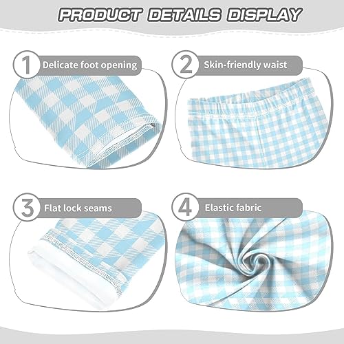 Grey Checkered Gingham Plaid Tartan Girls Leggings Dance Running Workout Yoga Pants3