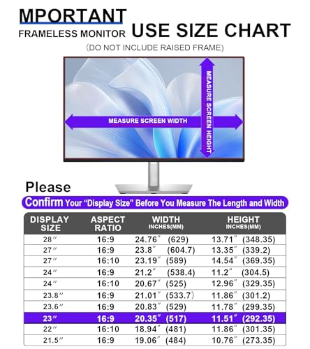 Image of FILMEXT 2026 Upgrade 23 Inch Computer Privacy Screen Filter | Monitor Privacy Screen for 16:9 All-in-One Desktop /Frameless Monitor, Bubble Free Anti Spy Blue Light Filter for Computer